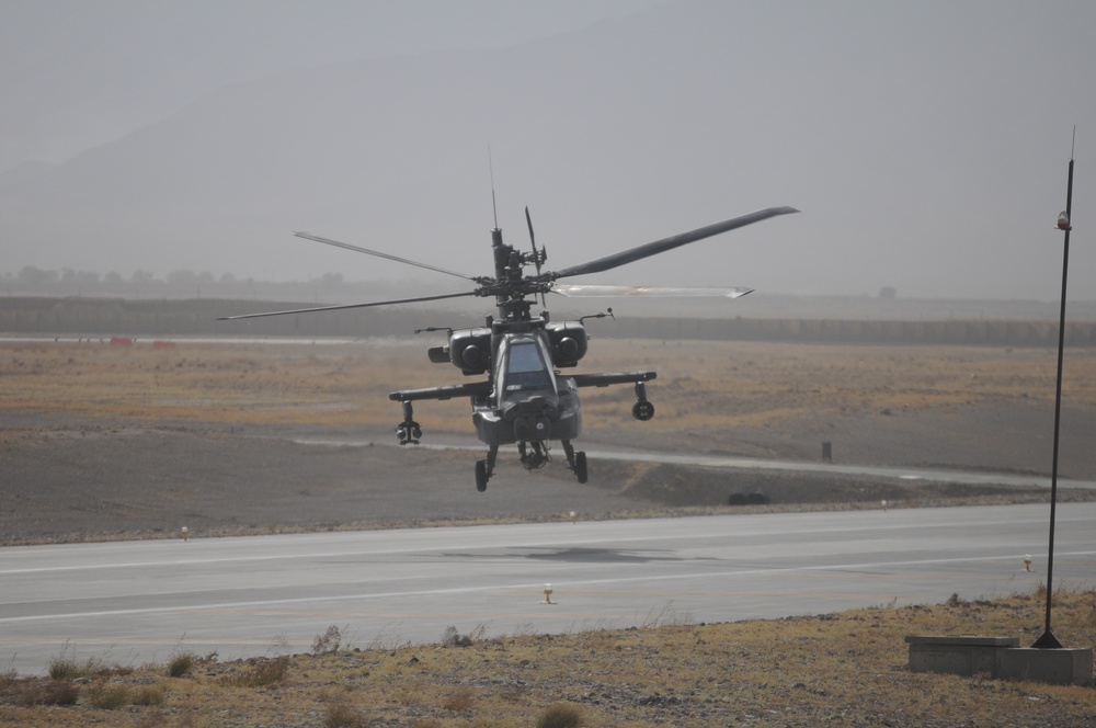 10th Combat Aviation Brigade Apache helicopters provide security over eastern Afghanistan