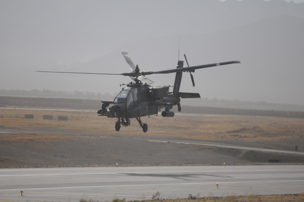 10th Combat Aviation Brigade Apache helicopters provide security over eastern Afghanistan