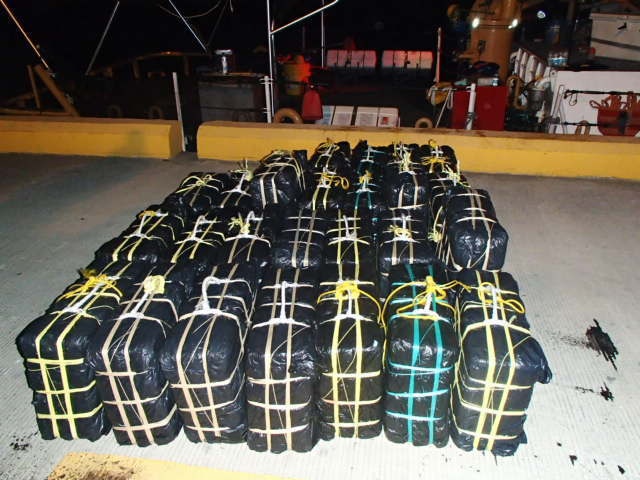 Coast Guard, federal law enforcement authorities seize 2,546 pounds of cocaine during at-sea drug interdiction in the Caribbean