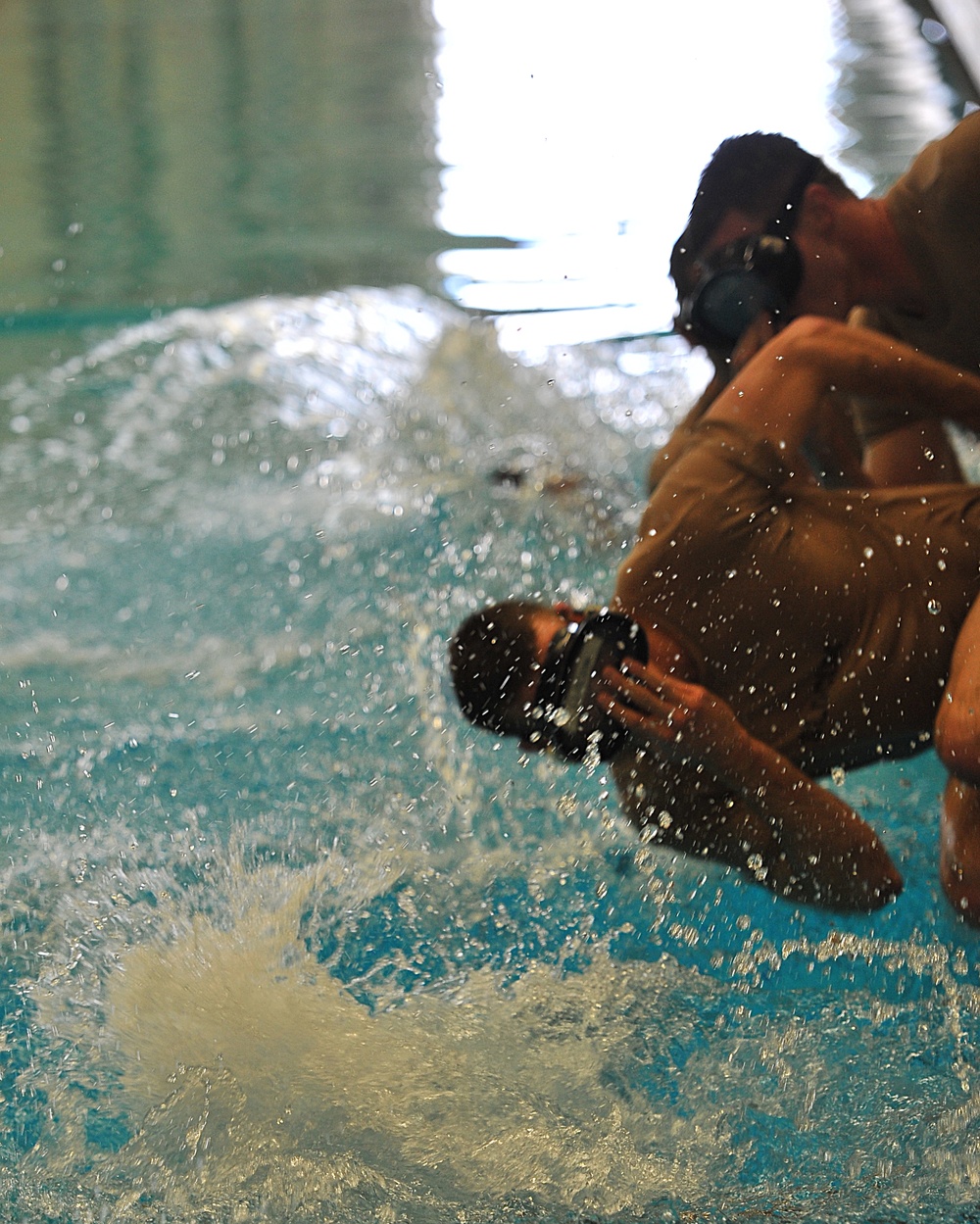 Candidates perform combat water fitness