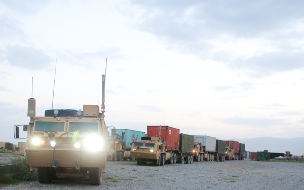 Convoy leaving base