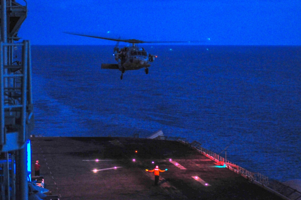 USS Boxer night flight operations