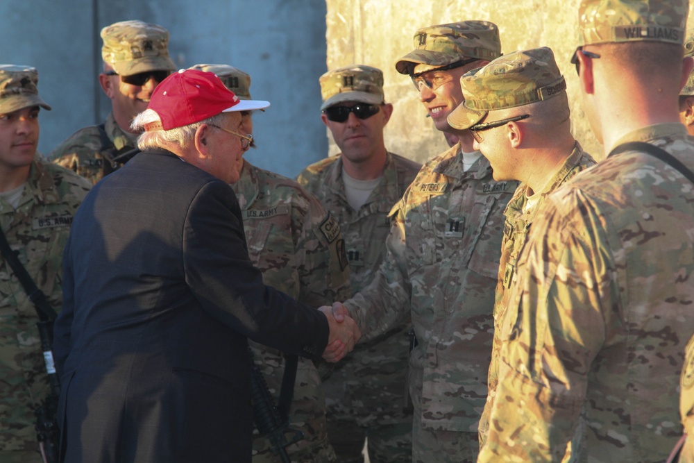Senator Carl Levin visits Kandahar Airfield