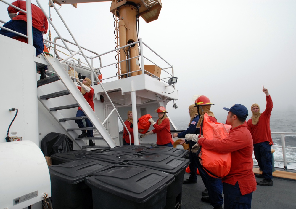 CGC Hollyhock abandon ship drill