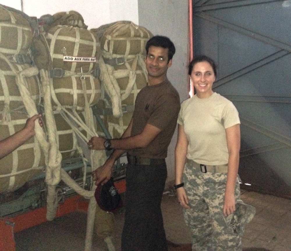 Female paratrooper shines through Indian partnership