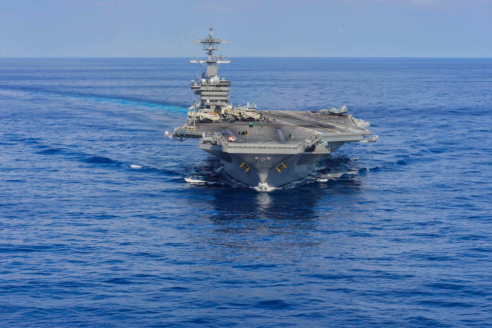 USS Theodore Roosevelt transits the Atlantic Ocean