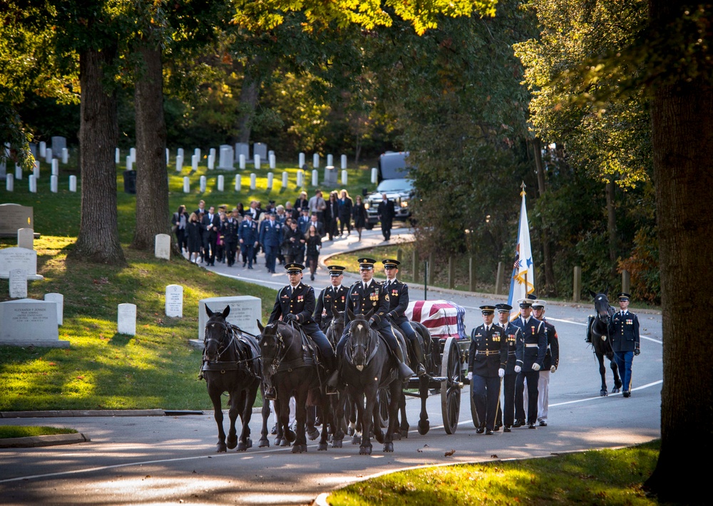 9th Chairman of the Joint Chiefs of Staff US Air Force Gen. David C. Jones funeral at Arlington National Cemetery