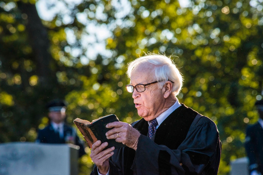 9th Chairman of the Joint Chiefs of Staff US Air Force Gen. David C. Jones funeral at Arlington National Cemetery