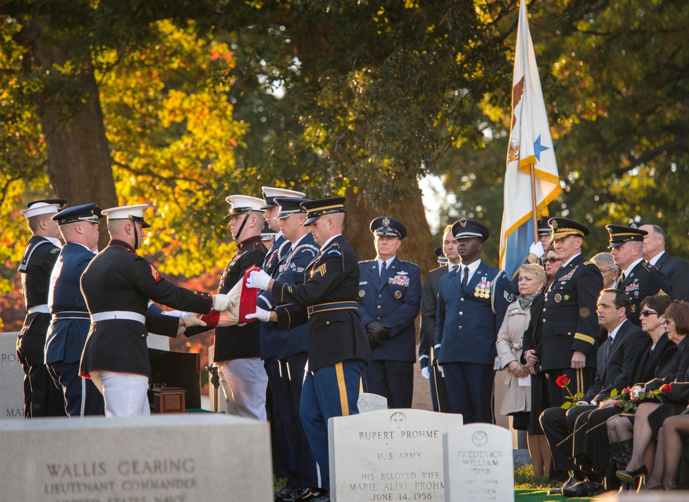 9th Chairman of the Joint Chiefs of Staff US Air Force Gen. David C. Jones funeral at Arlington National Cemetery