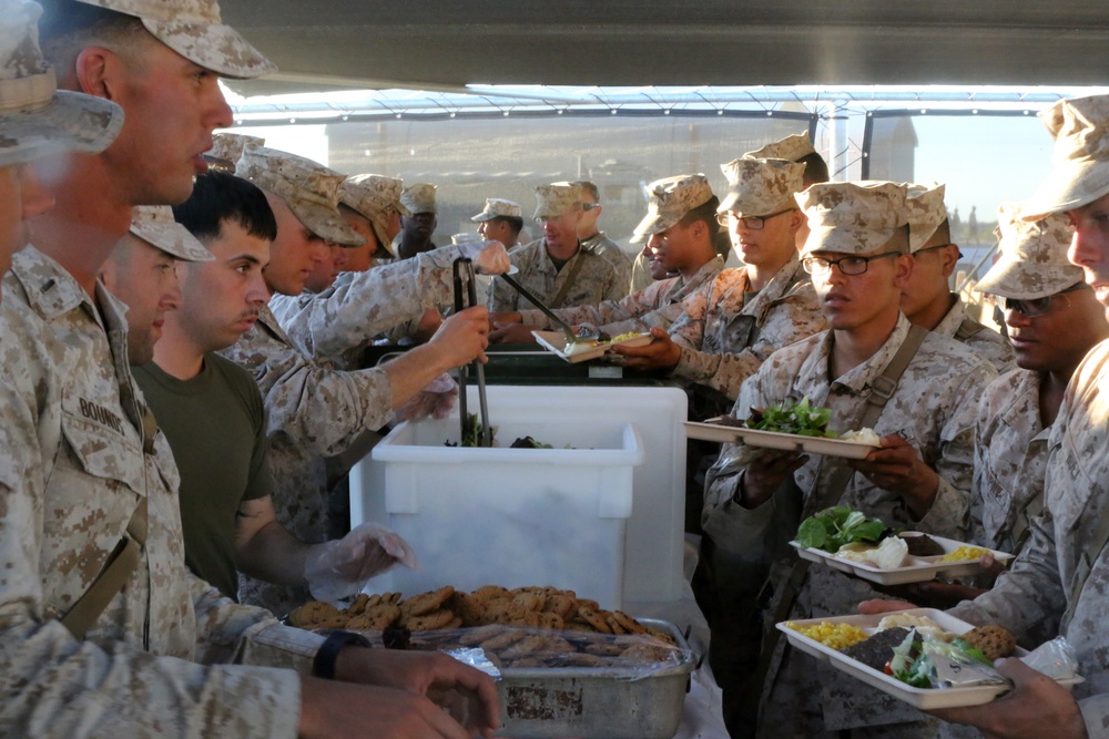 Marines feast during warriors’ meal
