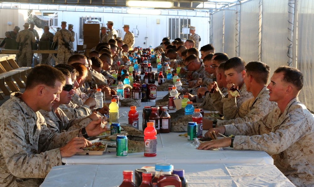 Marines feast during warriors’ meal