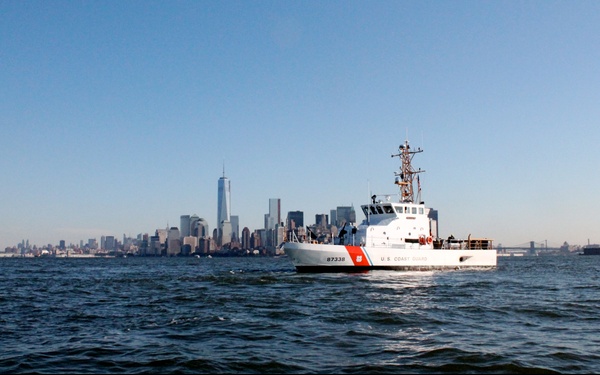 Coast Guard Cutter Ibis crew patrols in New York Harbor