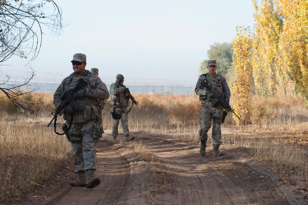 376 ESFS rapid response team on patrol