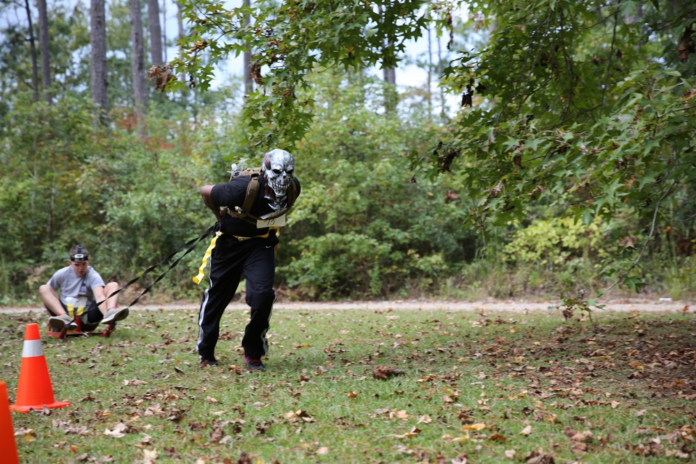 Marines battle terrain, zombies