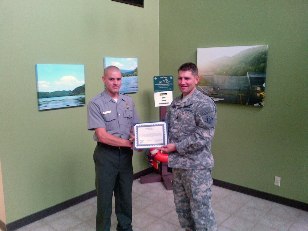 Lifesaving award presented to Martins Fork Lake park ranger