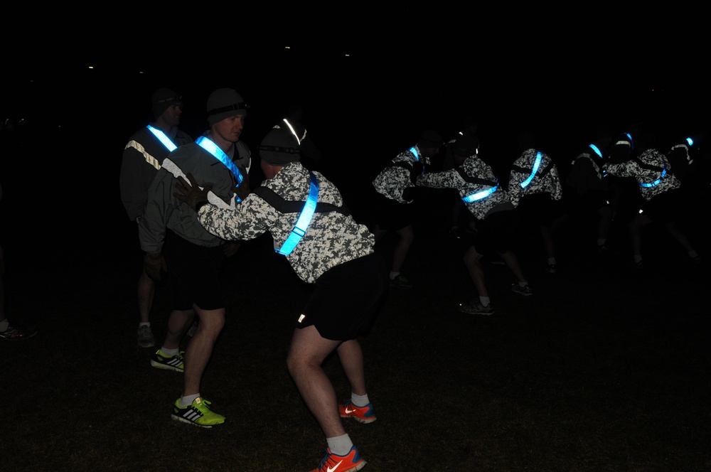 1-40th CAV (A) officers conduct resisted sprints