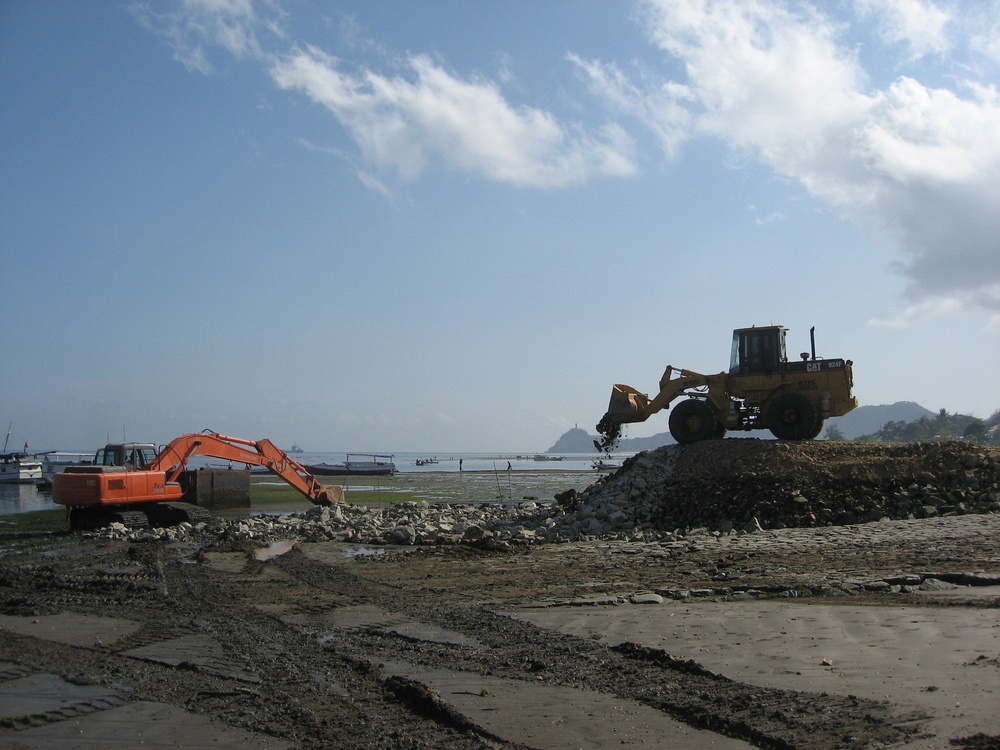 Breakwater construction in Timor-Leste