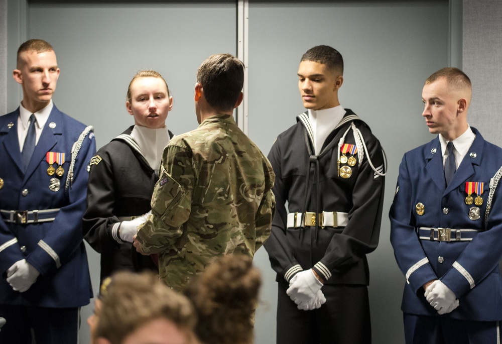 Allied Forces Foundation and wounded warriors from the UK, Denmark visit the Pentagon