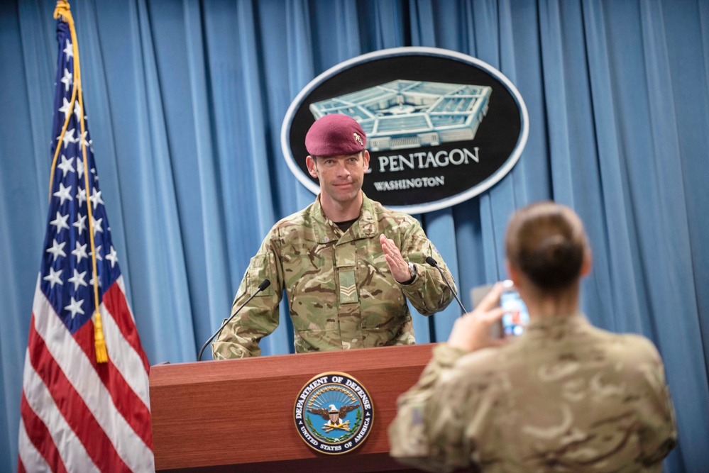 Allied Forces Foundation and wounded warriors from the UK, Denmark visit the Pentagon
