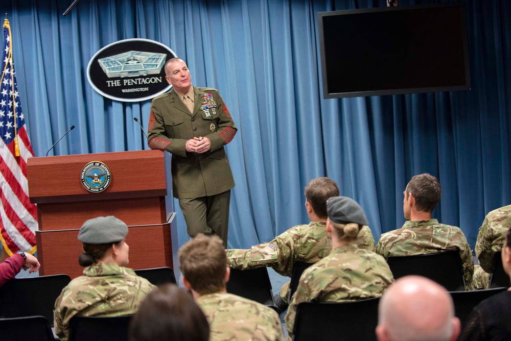 Allied Forces Foundation and wounded warriors from the UK, Denmark visit the Pentagon