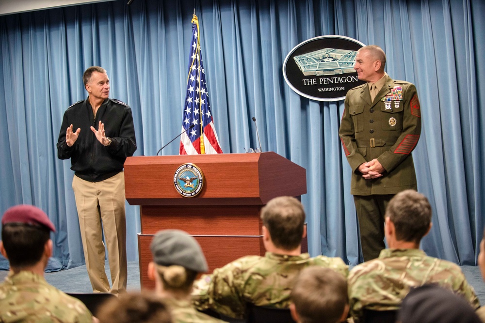 Allied Forces Foundation and wounded warriors from the UK, Denmark visit the Pentagon