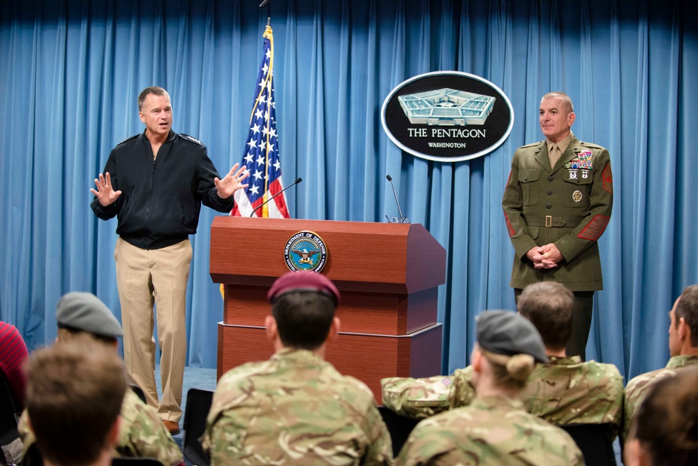 Allied Forces Foundation and wounded warriors from the UK, Denmark visit the Pentagon