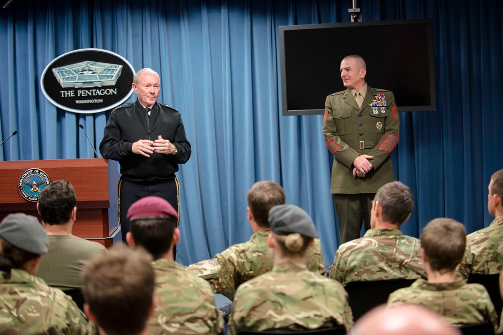 Allied Forces Foundation and wounded warriors from the UK, Denmark visit the Pentagon