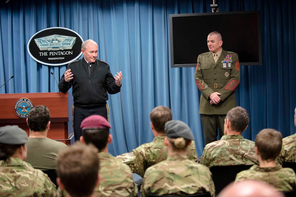 Allied Forces Foundation and wounded warriors from the UK, Denmark visit the Pentagon