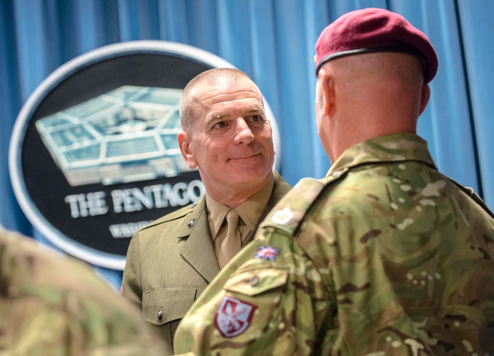 Allied Forces Foundation and wounded warriors from the UK, Denmark visit the Pentagon