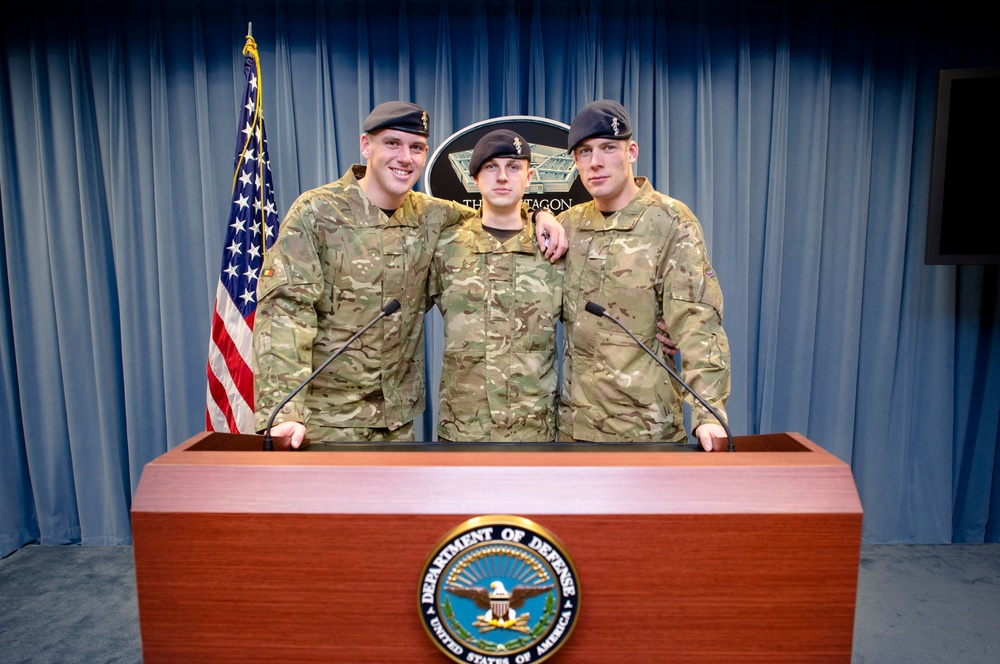Allied Forces Foundation and wounded warriors from the UK, Denmark visit the Pentagon