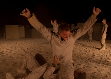Combat respite: Deployed Marines build camaraderie during moonlight games