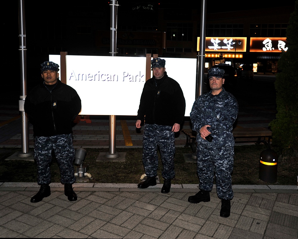 US Navy sailors hit the streets