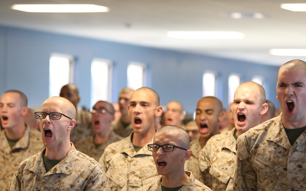 Photo Gallery: Marine recruits survive first encounter with Parris Island drill instructors