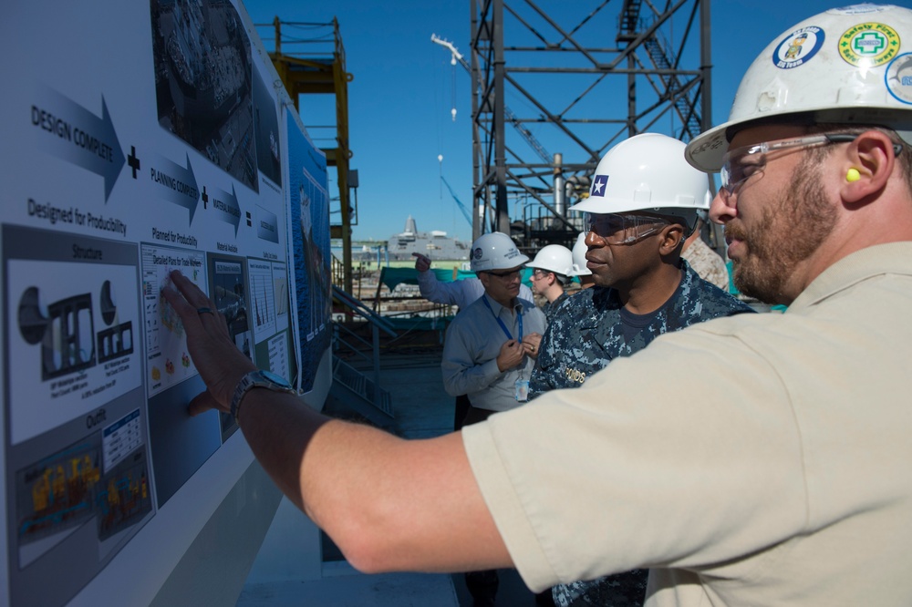 Observing progress of Mobile Landing Platform ships