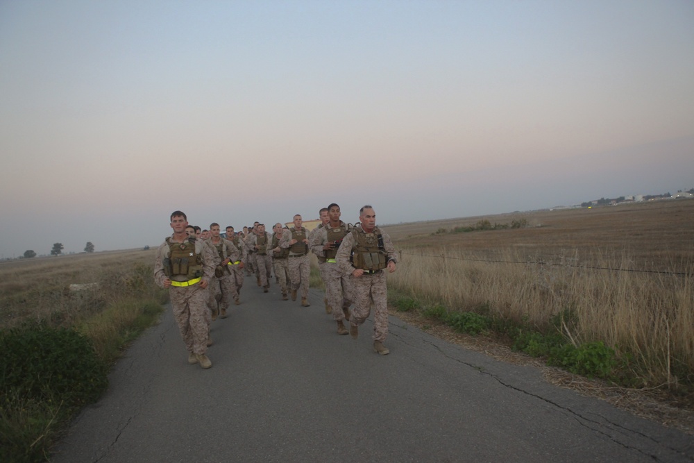 Special-Purpose Marine Air-Ground Task Force Africa 13 Marines conduct 5-mile flak run