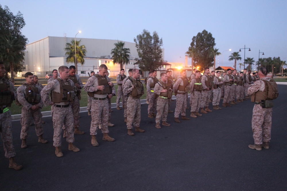 Special-Purpose Marine Air-Ground Task Force Africa 13 Marines conduct 5-mile flak run