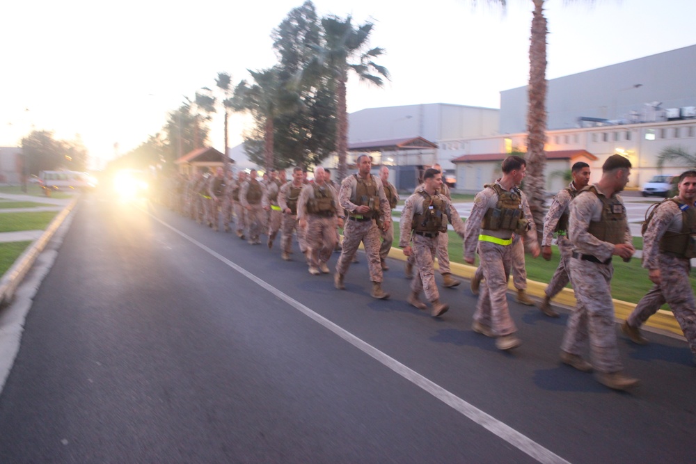 Special-Purpose Marine Air-Ground Task Force Africa 13 Marines conduct 5-mile flak run