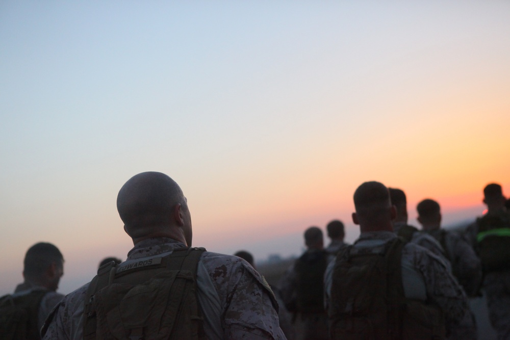 Special-Purpose Marine Air-Ground Task Force Africa 13 Marines conduct 5-mile flak run