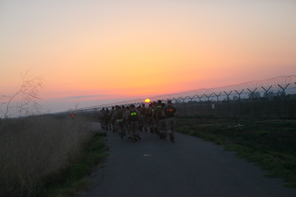Special-Purpose Marine Air-Ground Task Force Africa 13 Marines conduct 5-mile flak run