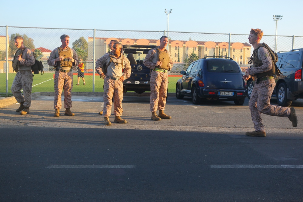 Special-Purpose Marine Air-Ground Task Force Africa 13 Marines conduct 5-mile flak run