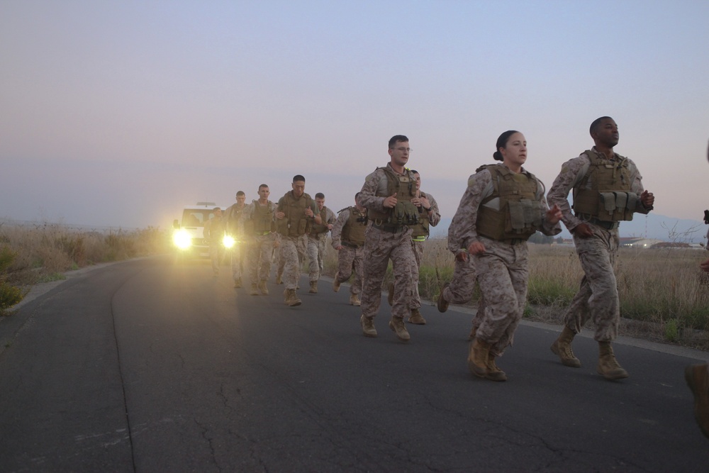 Special-Purpose Marine Air-Ground Task Force Africa 13 Marines conduct 5-mile flak run