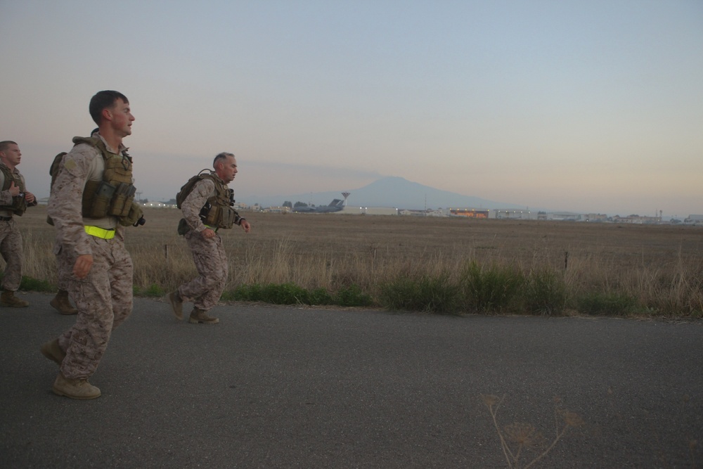Special-Purpose Marine Air-Ground Task Force Africa 13 Marines conduct 5-mile flak run
