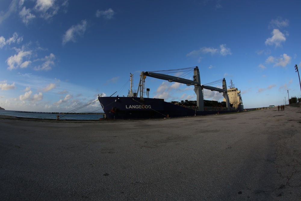 Marine Corps heavy equipment arrives in Tinian