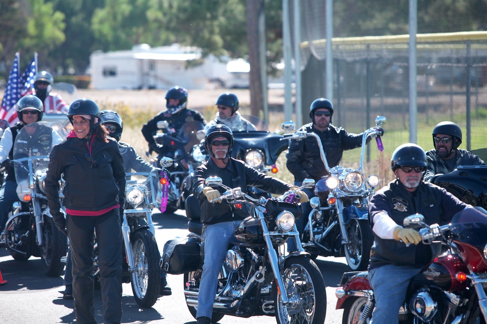 More than 600 motorcycles ride from Orange County to the Wounded Warrior Battalion aboard Camp Pendleton, Calif., Nov. 1, 2013; The ride raised over 28,000 dollars to donate to the Wounded Warrior Battalion