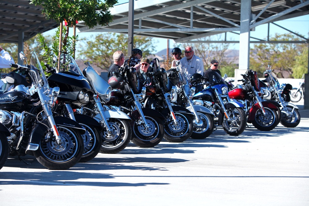 More than 600 motorcycles ride from Orange County to the Wounded Warrior Battalion aboard Camp Pendleton, Calif., Nov. 1, 2013; The ride raised over 28,000 dollars to donate to the Wounded Warrior Battalion