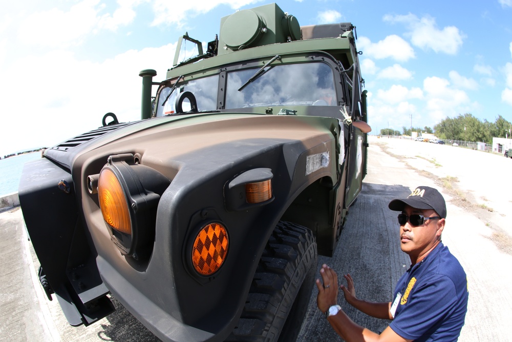 Marine Corps heavy equipment arrives in Tinian