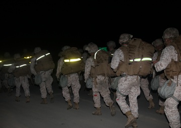 CLB-15 at the ready with night combat conditioning exercise