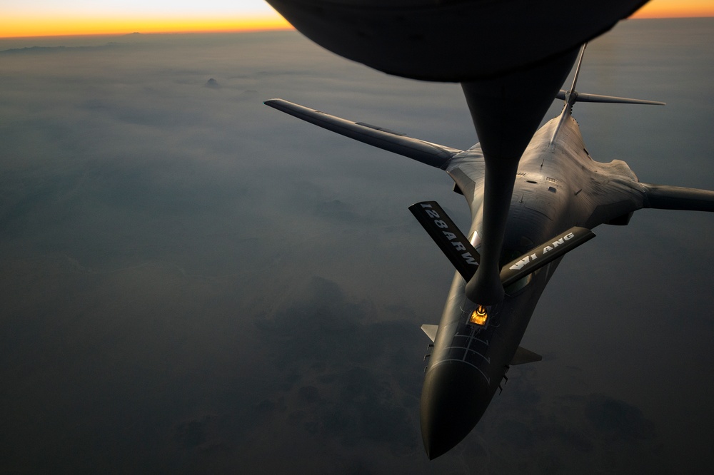 Bomber air refueling mission