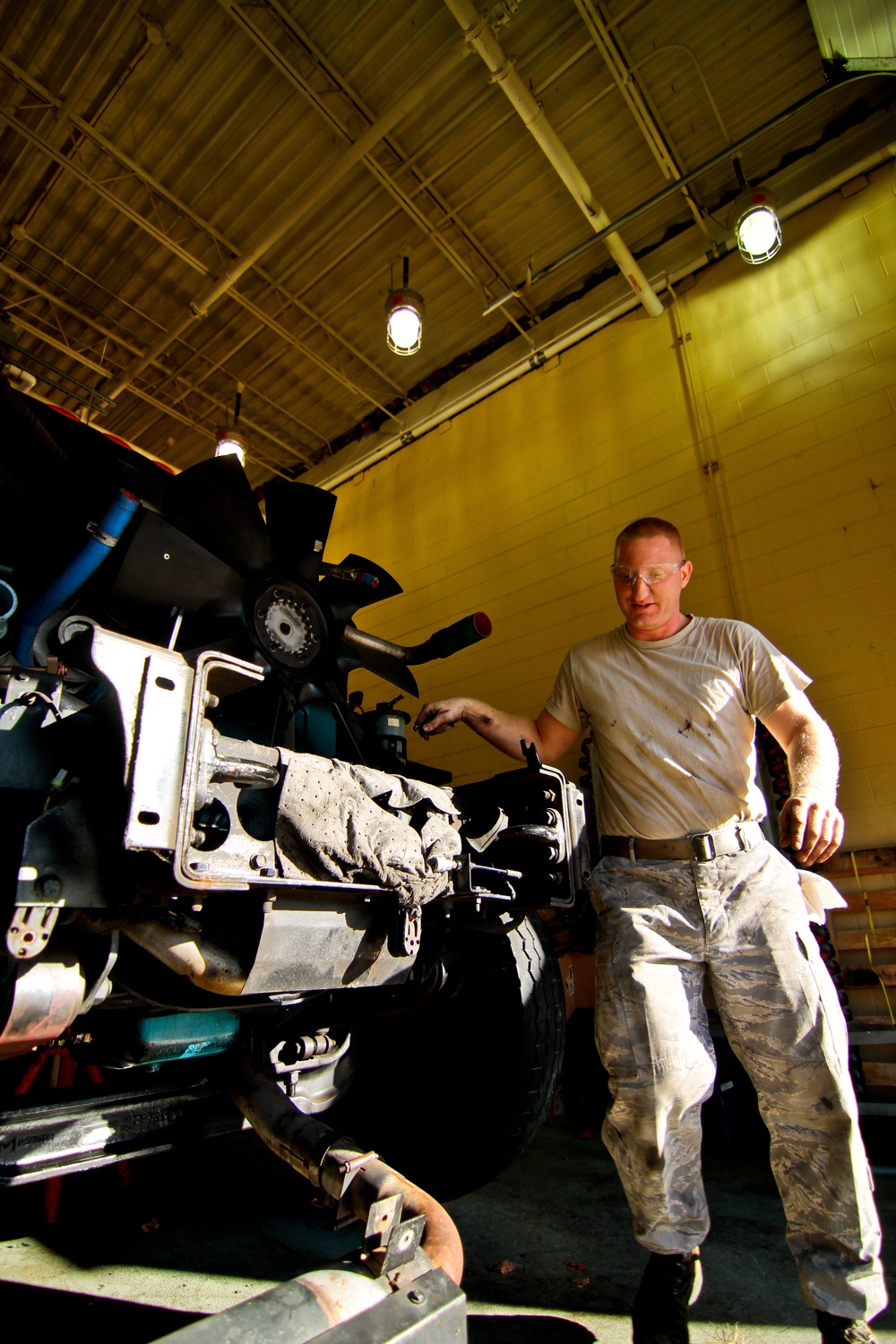 177th LRS R-11 refueling truck engine repair