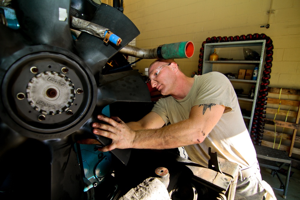 177th LRS R-11 refueling truck engine repair